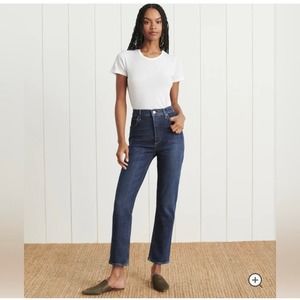 Agolde Riley Long Dark Wash Button Fly Straight Leg Jeans size 28